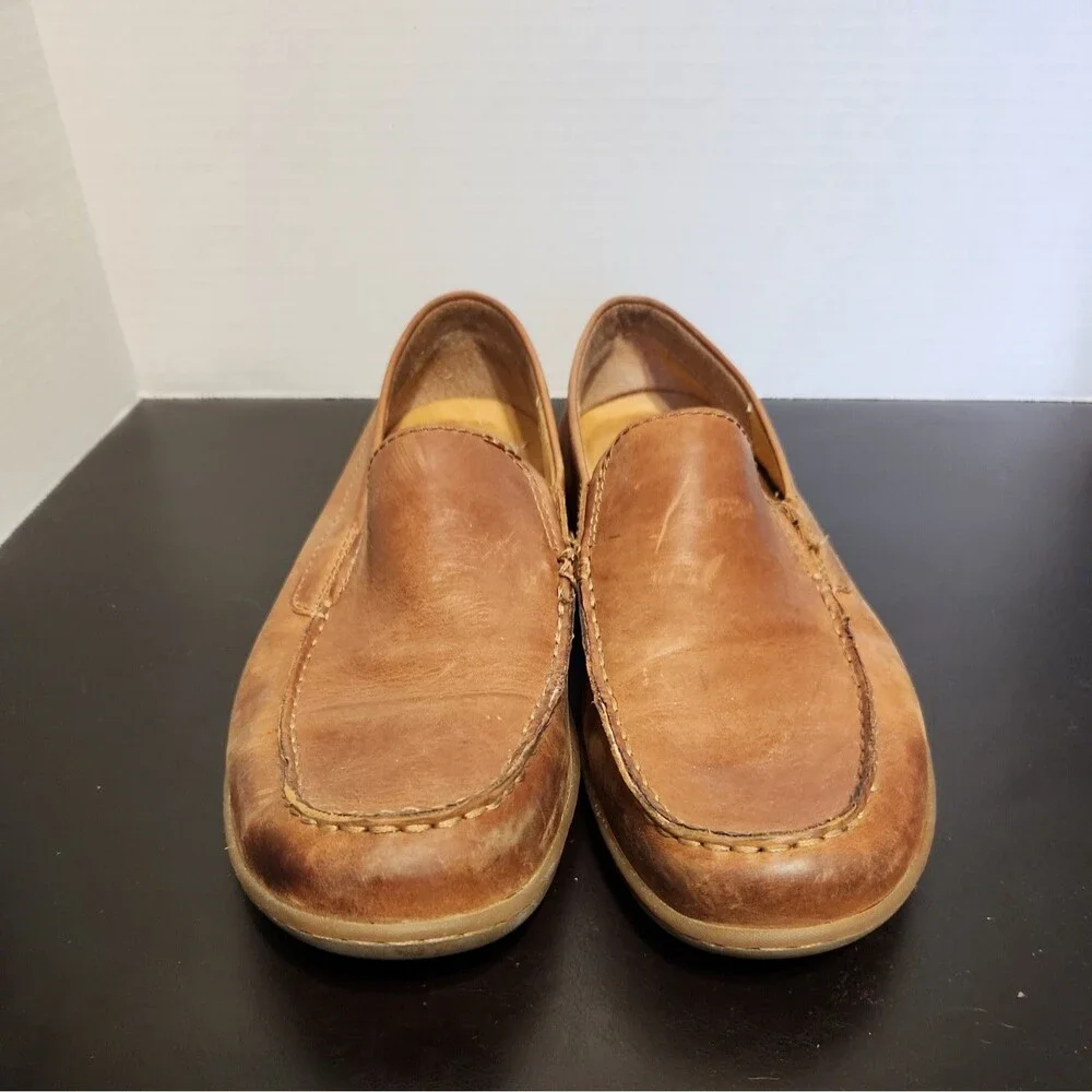 Born Men’s Allan Slip On Moc Toe Loafers Size 9.5 Leather Classic